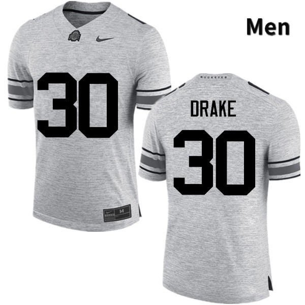 Ohio State Buckeyes Jared Drake Men's #30 Gray Game Stitched College Football Jersey